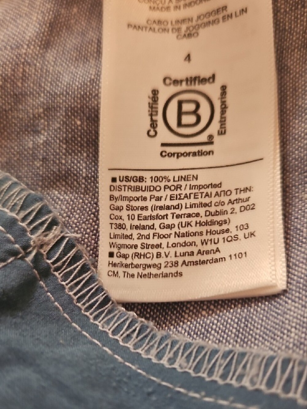 Athleta Women's Light Blue Drawstring 100% Linen Joggers Size 4 - Picture 13 of 13